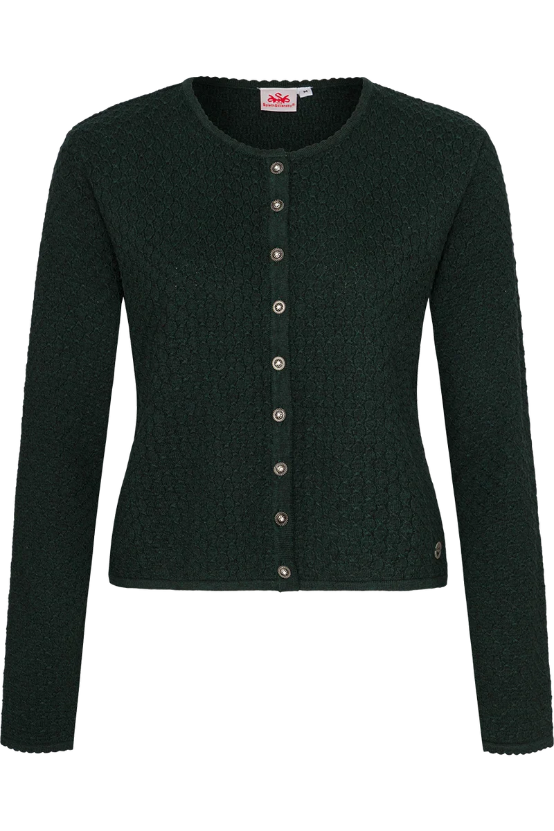 Dirndljacke traditionell mit Rundhalsausschnitt - dunkelgrün