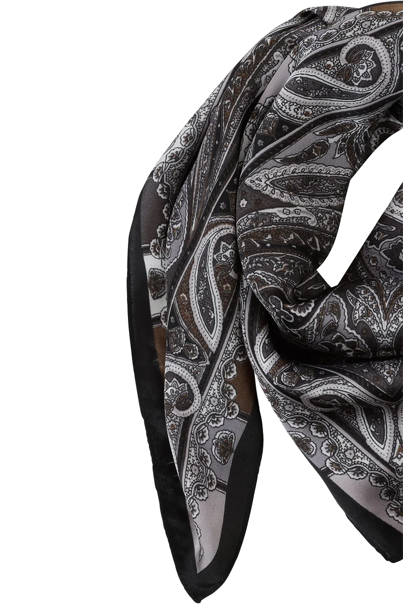 Damen Trachtentuch in Satin-Optik - asphalt