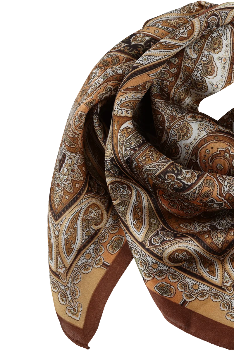 Damen Trachtentuch in Satin-Optik - espresso