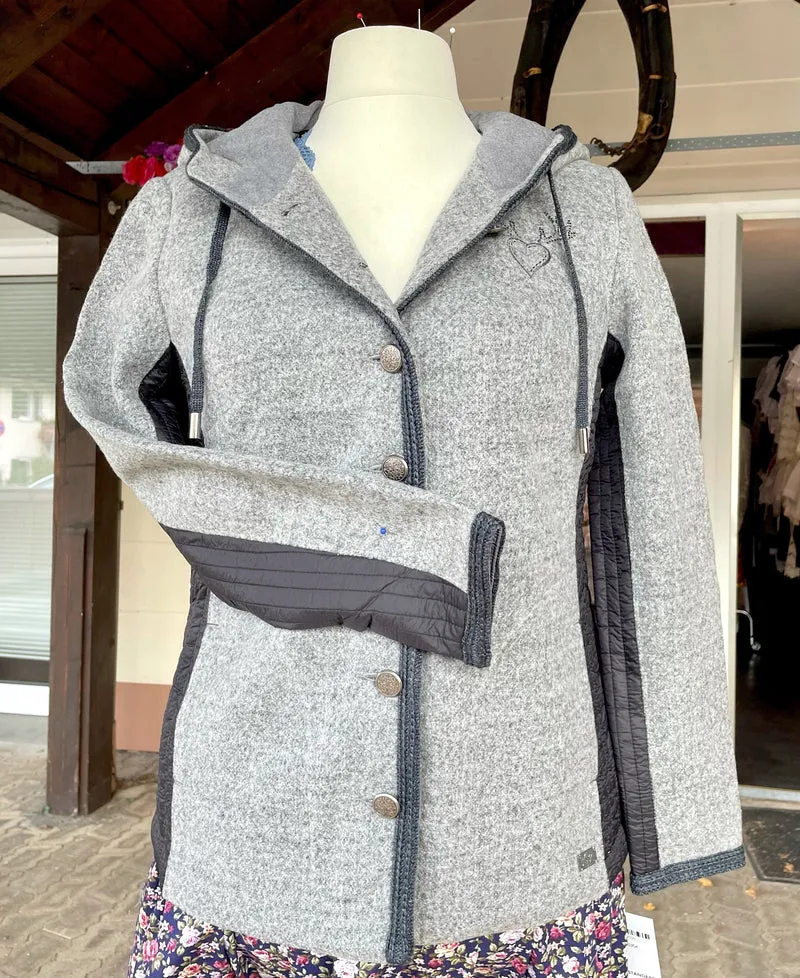 Trachten Jacke, Spieth & Wensky, Sabine, grau/schwarz, Walkoptik