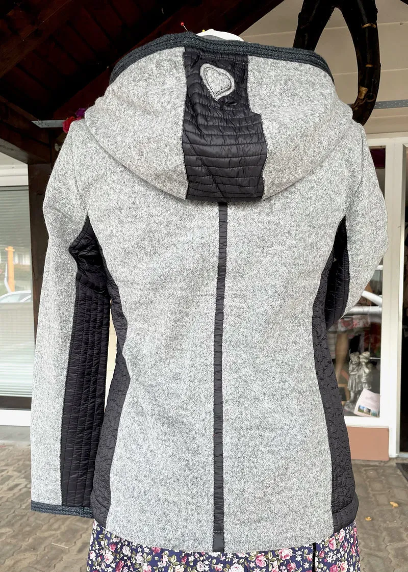 Trachten Jacke, Spieth & Wensky, Sabine, grau/schwarz, Walkoptik