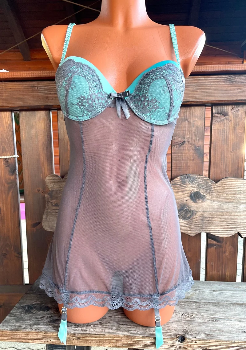 BH, Slipdress, After Eden, mint , grau, Spitze, Push up