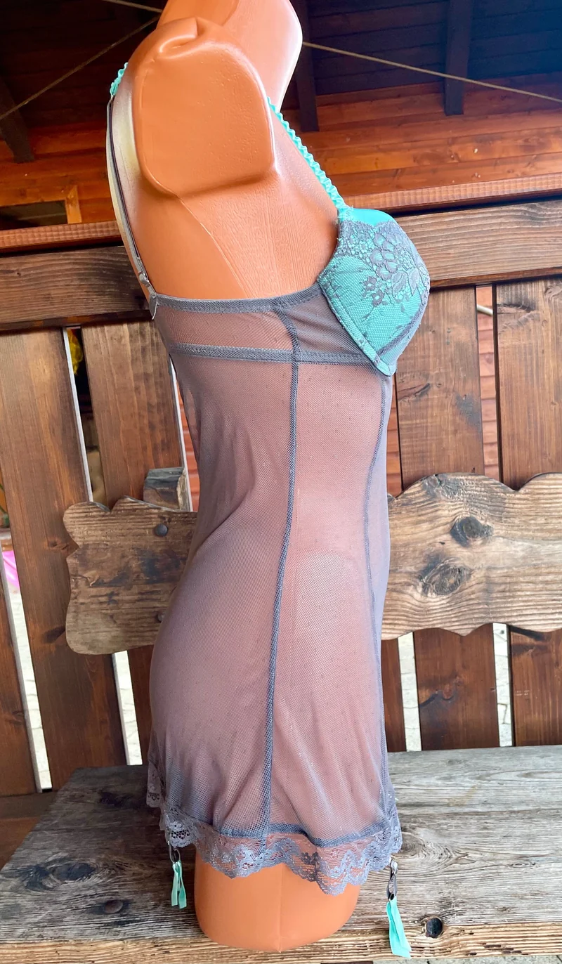 BH, Slipdress, After Eden, mint , grau, Spitze, Push up