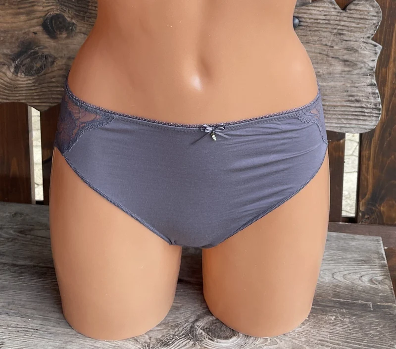 Minislip, Slip, Nina von C., quarz, graubraun, Spitze