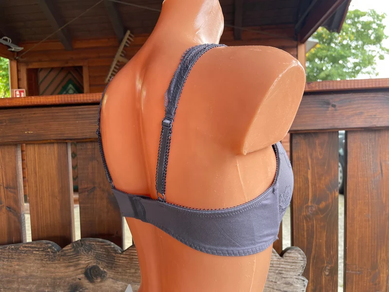 Bustier, BH ohne Bügel, Nina von C., Quarz, graubraun, Spitze