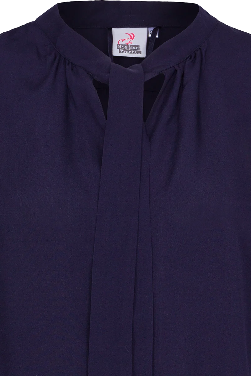 Damen Trachtenbluse mit Bindeband - marine