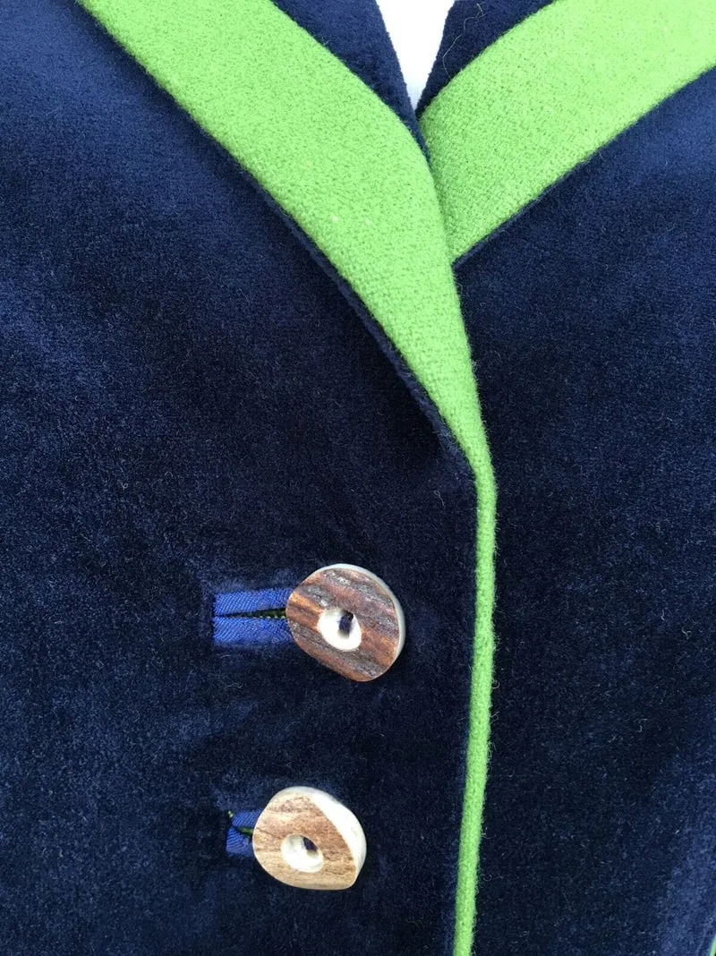 Jacke, Blazer, Sportalm, Erika, Samt, dunkelblau, Gr. 38