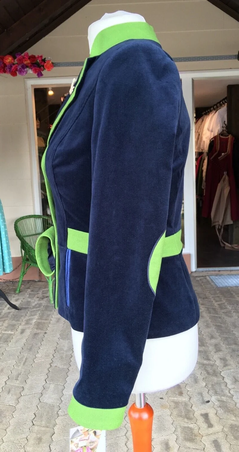 Jacke, Blazer, Sportalm, Erika, Samt, dunkelblau, Gr. 38