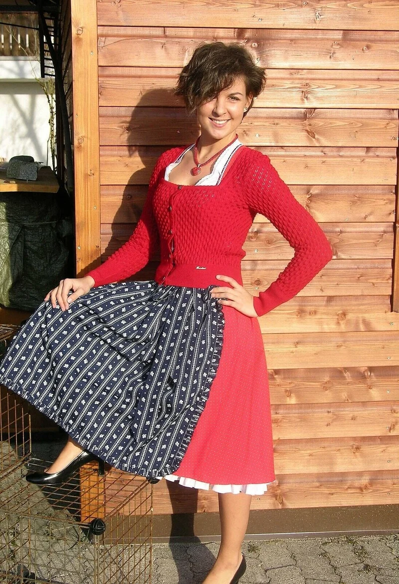 Trachten Jacke, Trentini, Strickjacke, rot, Trachtenjacke