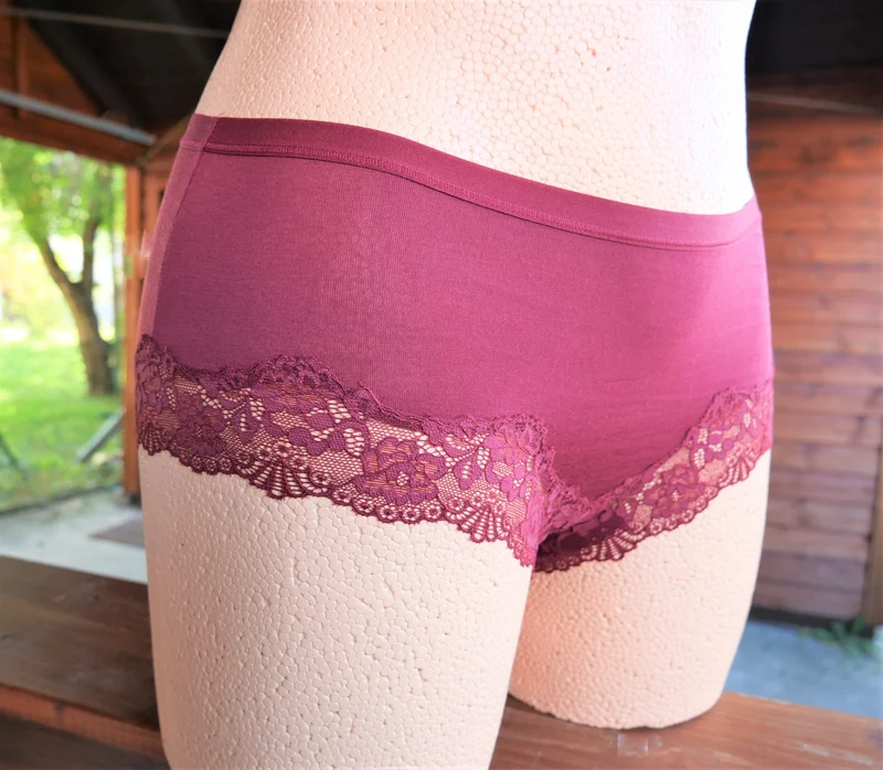Panty, Hipster, Nina von C., burgund, dunkelrot, Spitze