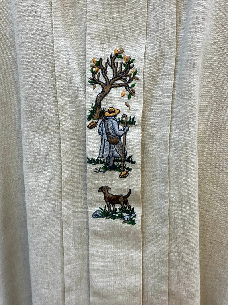 Vintage Trachtenhemd Herren mit Stickerei – Naturweiß – Gr. 39/M