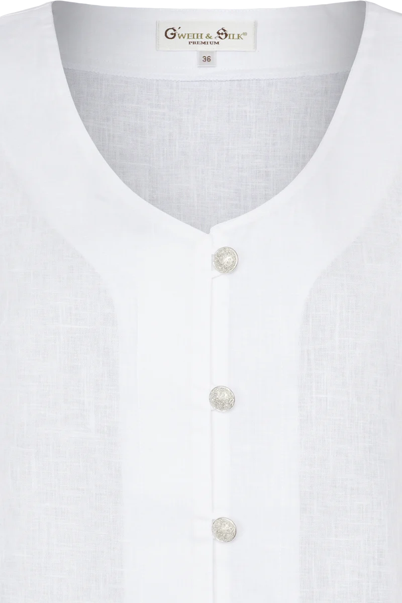 Damen Miederbluse mit Kurzarm - weiß