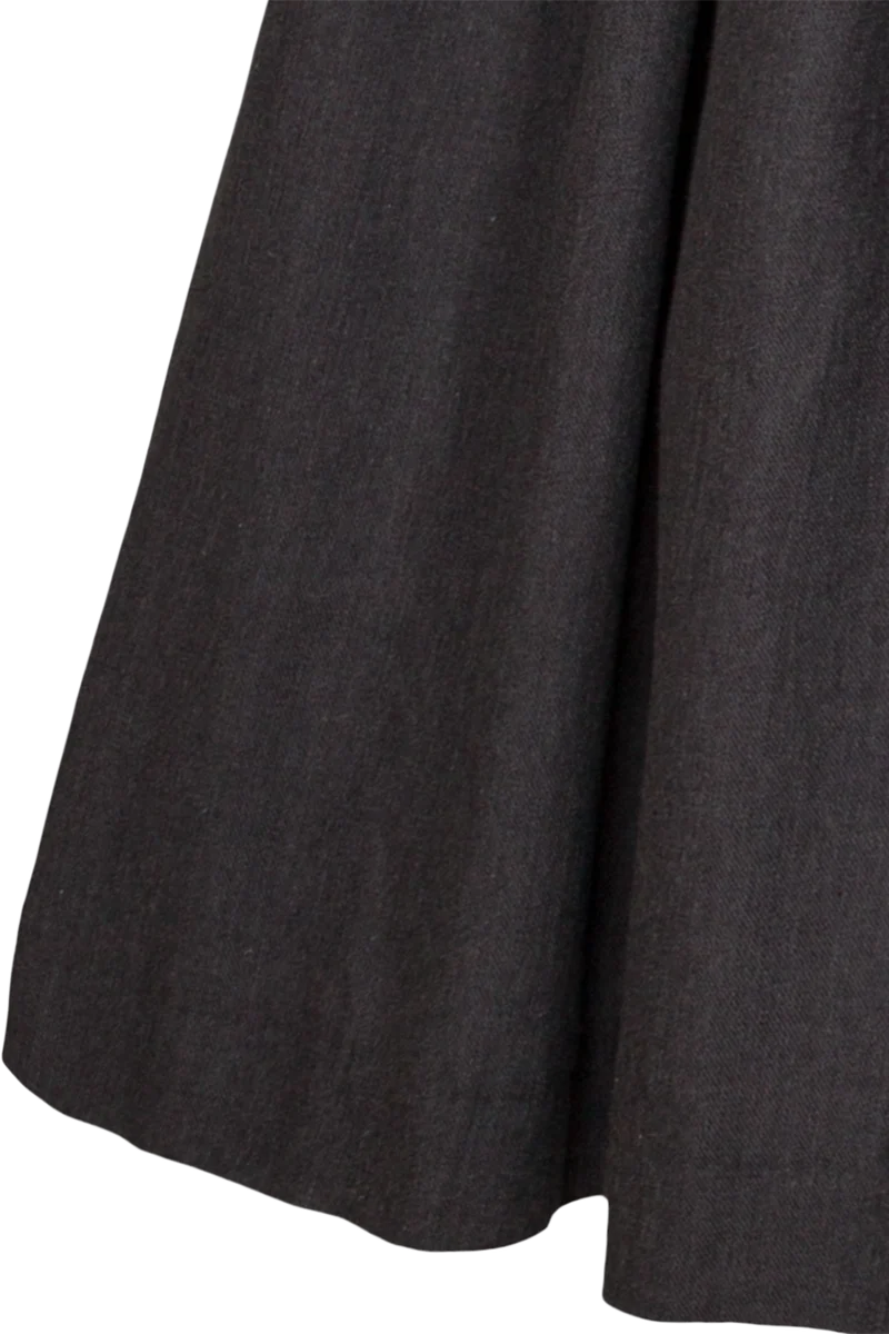 Midi-Leinendirndl mit eckigem Ausschnitt und Hakenverschluss