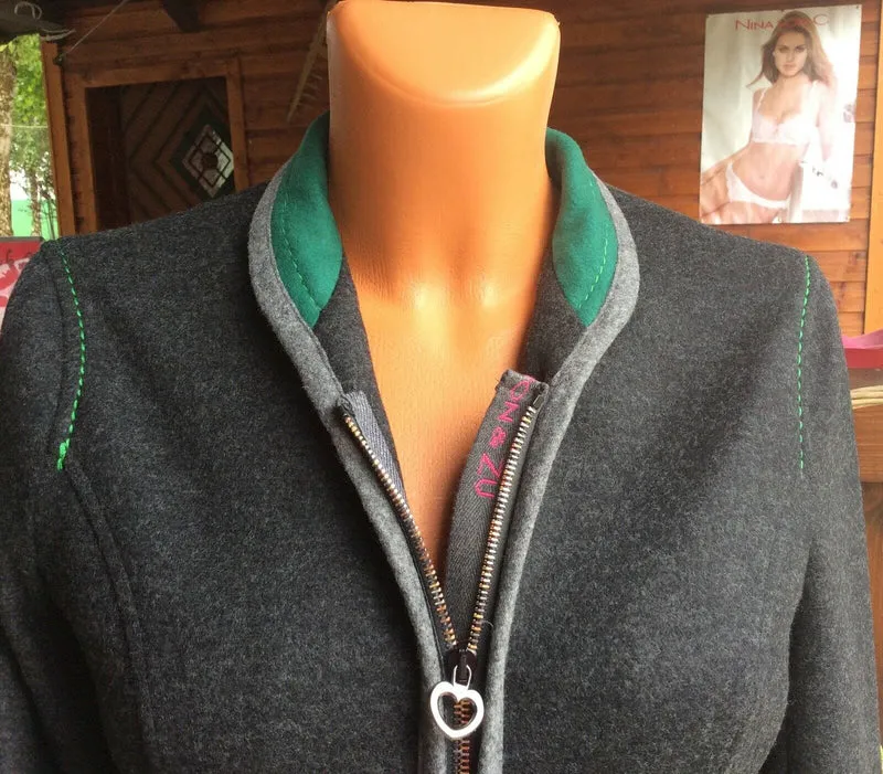Trachten Jacke, von&zu Basset, grau, anthrazit, Walkjacke