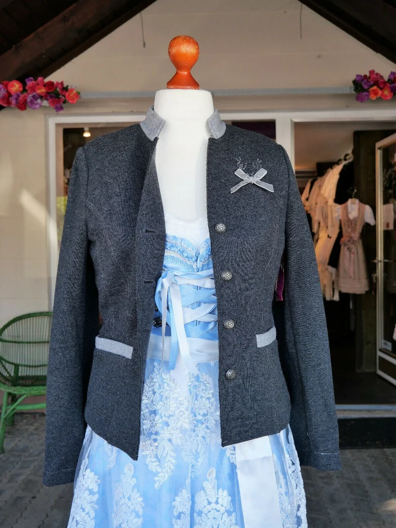 Trachten Jacke, Krüger Madl, Josephina, Grau, Wolljacke