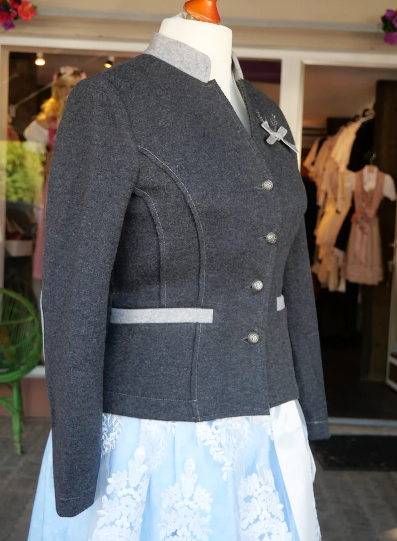 Trachten Jacke, Krüger Madl, Josephina, Grau, Wolljacke