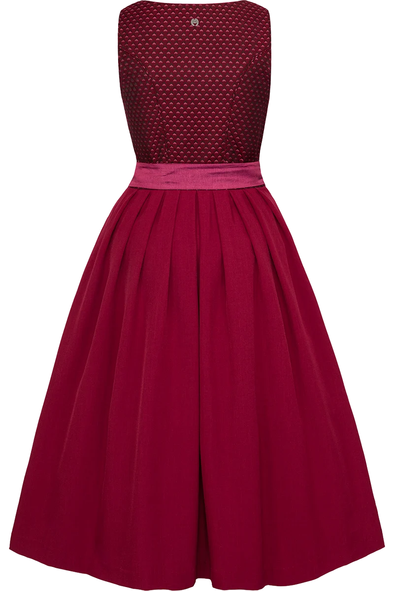 Langes Dirndl mit Kontrast-Schürzenbändern
