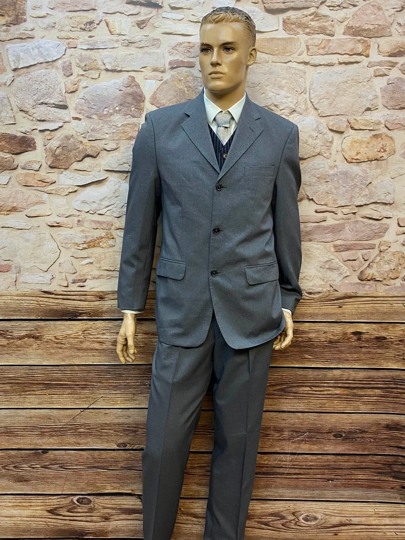 20er Jahre Herren Outfit Grau – britischer 1920er-Jahre-Stil, Komplettset Gr. 50
