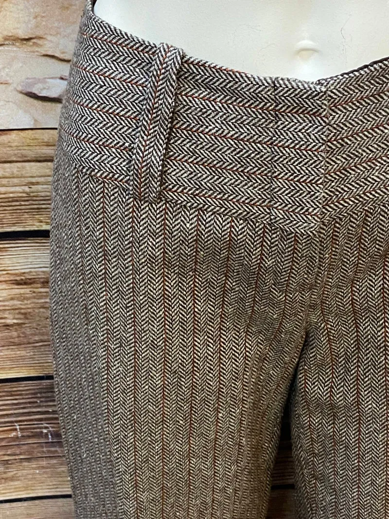 Vintage Tweed Hose Damen Gr. 38 Herringbone Wolloptik elegant