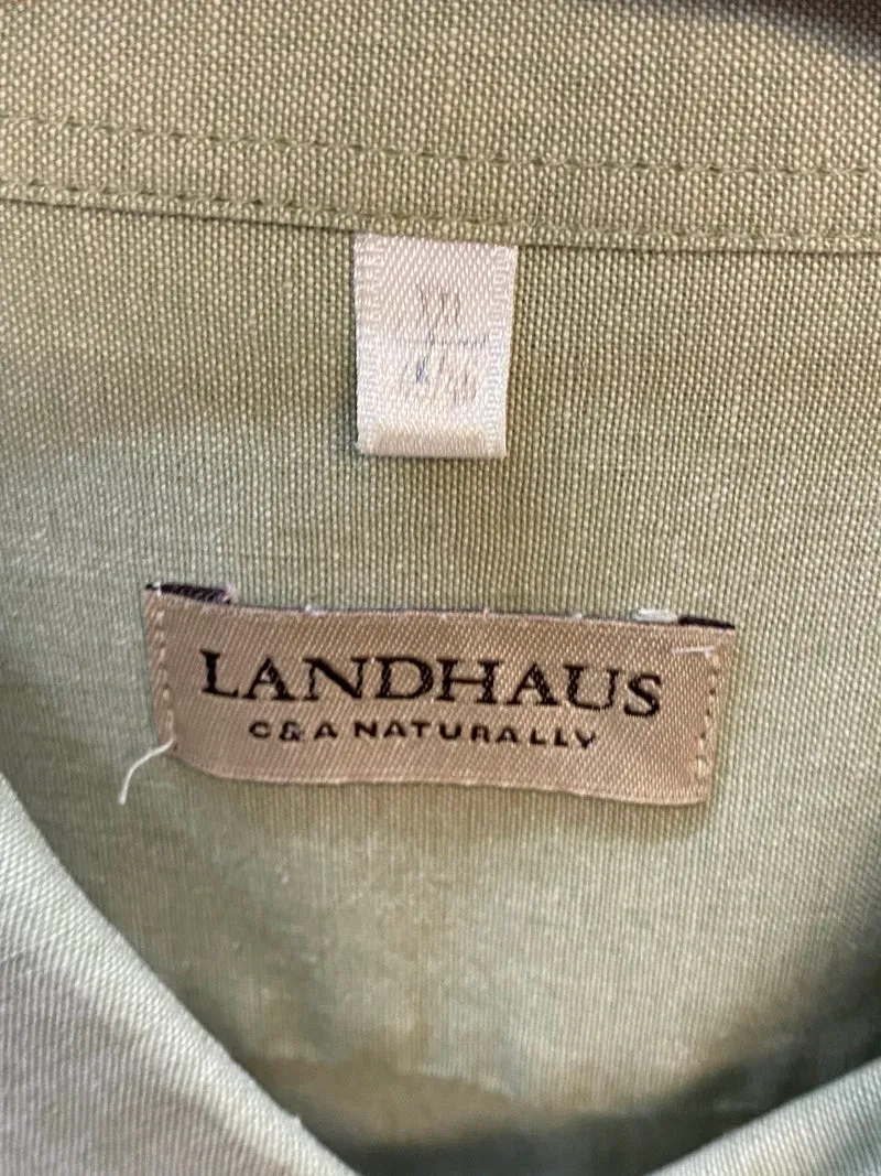 Trachtenhemd Herren hellgrün Stickerei langarm Baumwolle Gr. 45