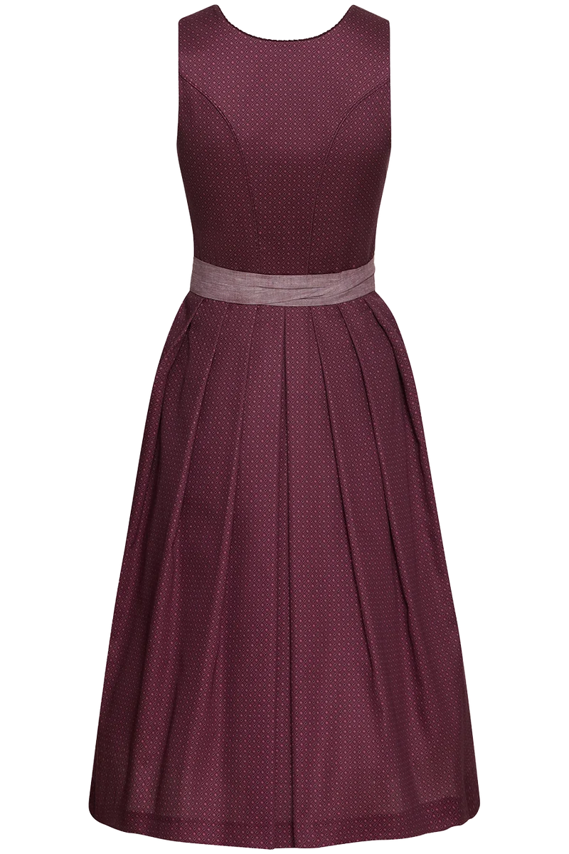 Baumwolldirndl lang mit Leinenschürze