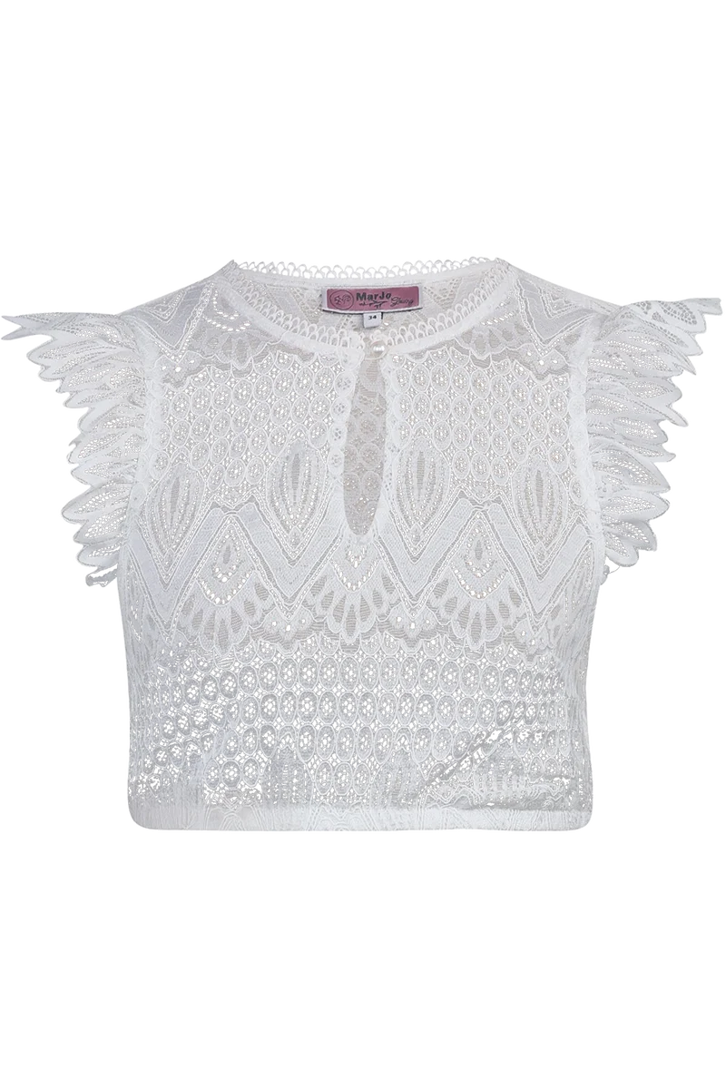 Spitzen-Dirndlbluse elastisch und transparent