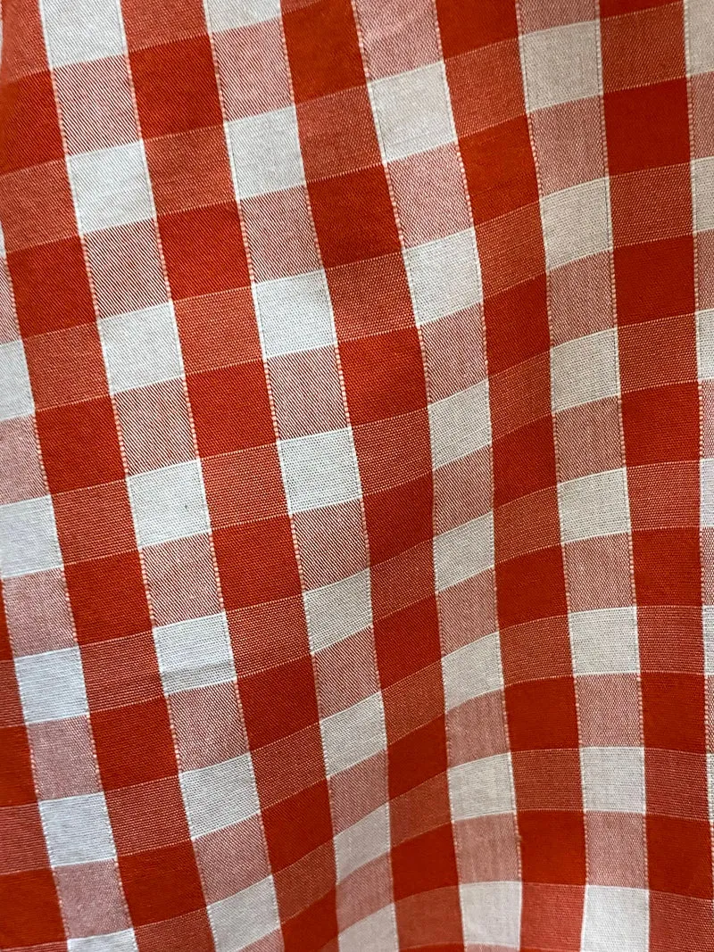 Trachtenhemd Herren rot weiß kariert Gr. 44 REDFORD Vintage