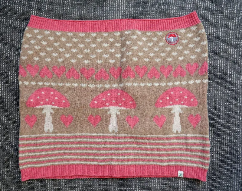 Loop Schal, Adelheid, Glückspilz, braun, pink, Pilz