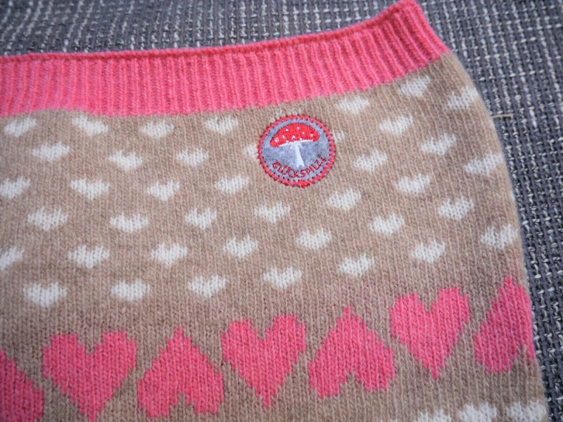 Loop Schal, Adelheid, Glückspilz, braun, pink, Pilz