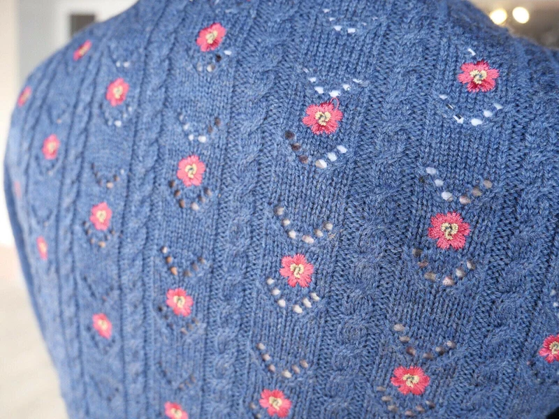Trachten Jacke, Spieth & Wensky, Nostalgie, jeansblau/Himbeer
