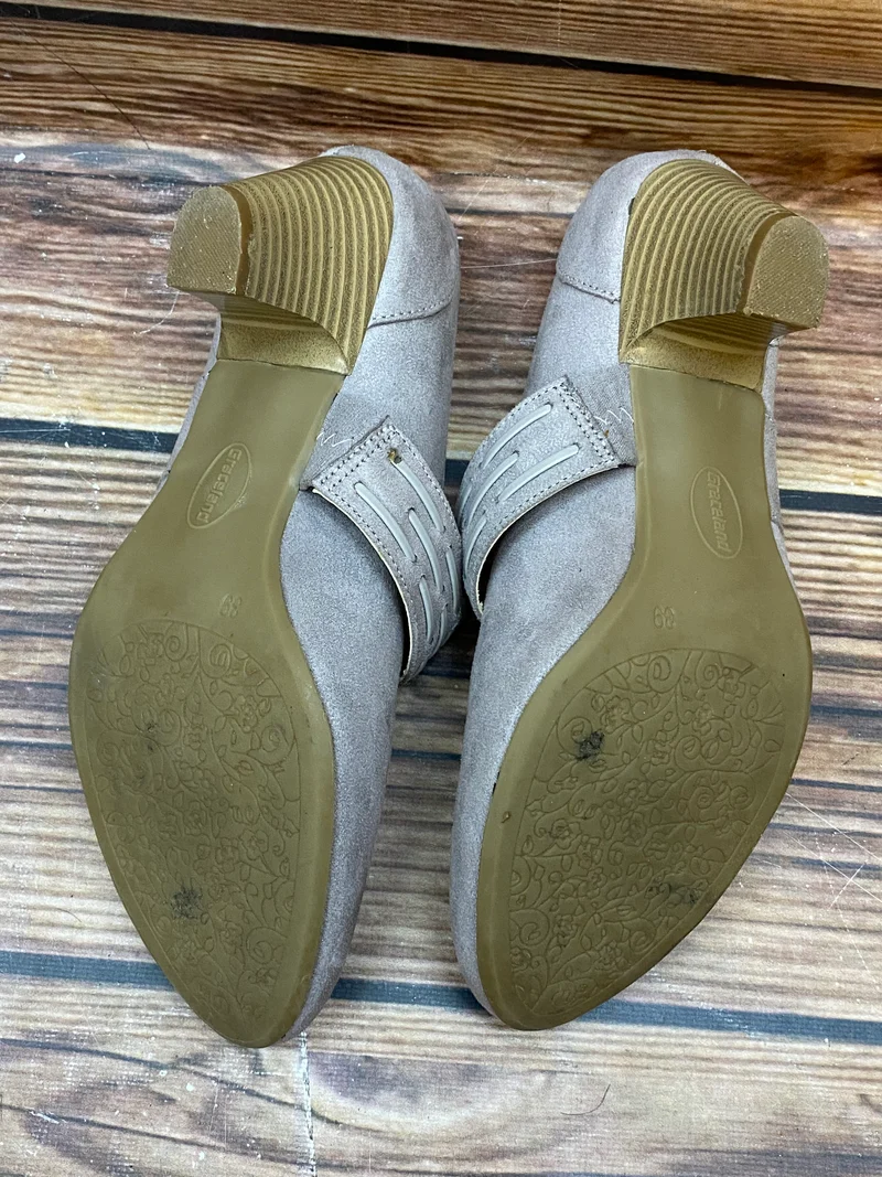 Vintage Mary Jane Pumps Damen Taupe Gr. 39