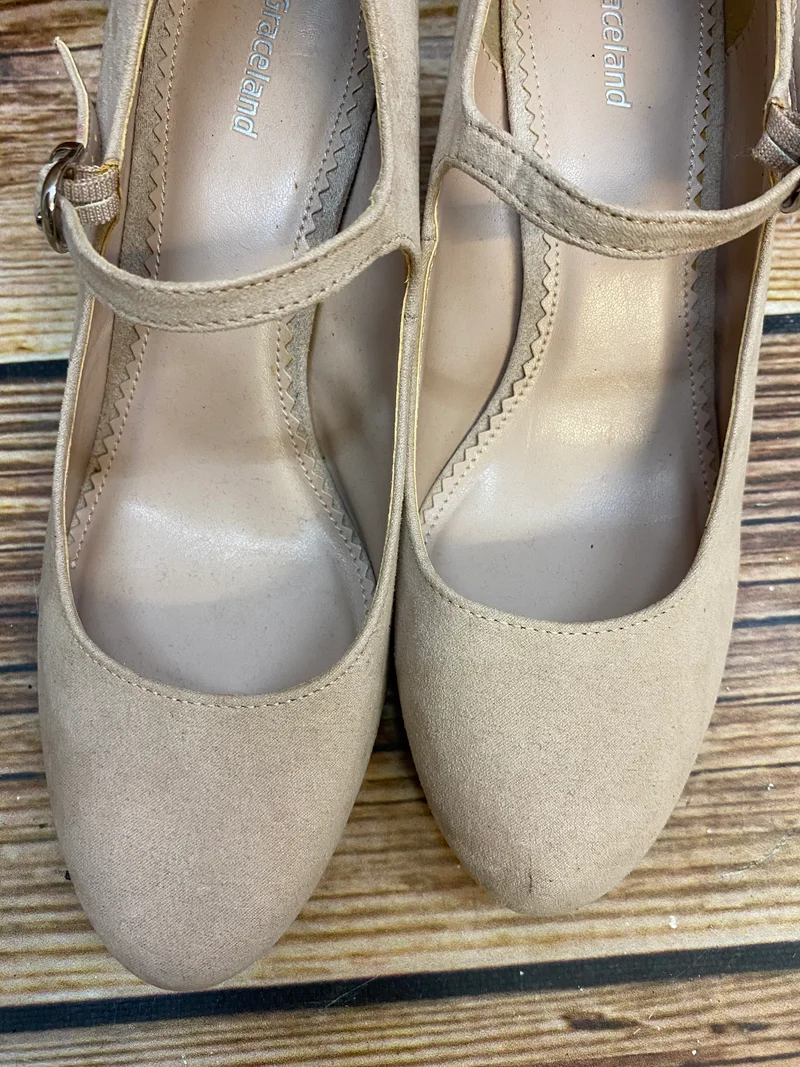 Vintage Mary Jane Pumps Damen Beige Gr. 38