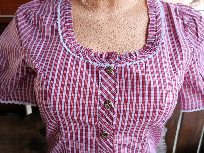 Trachtenbluse, Spieth & Wensky, Neumühl, Rot kariert