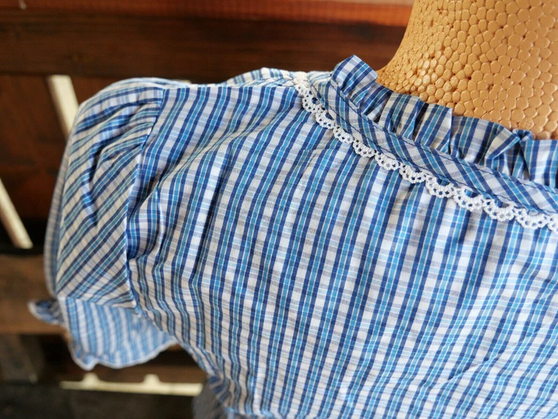 Trachtenbluse, Spieth & Wensky, Neumühl, Blau kariert