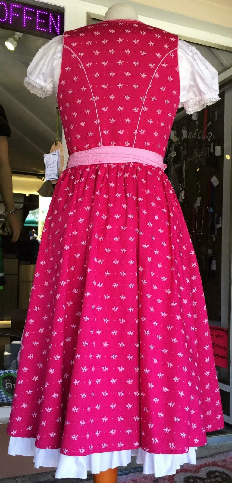 Dirndl Trentini, Palina, rosa pink, Midi 70 cm, Waschdirndl