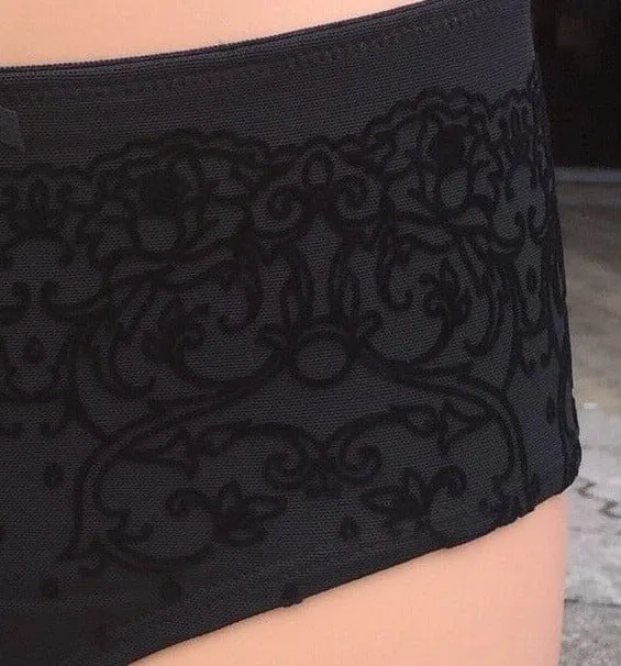 Panty Hipster, Slip, After Eden, schwarz, beflockt