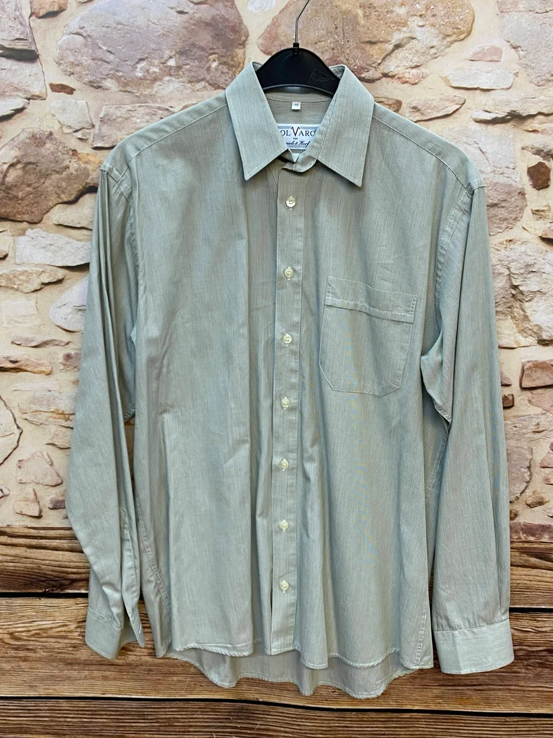 Vintage Herrenhemd Grün gestreift Gr. 38