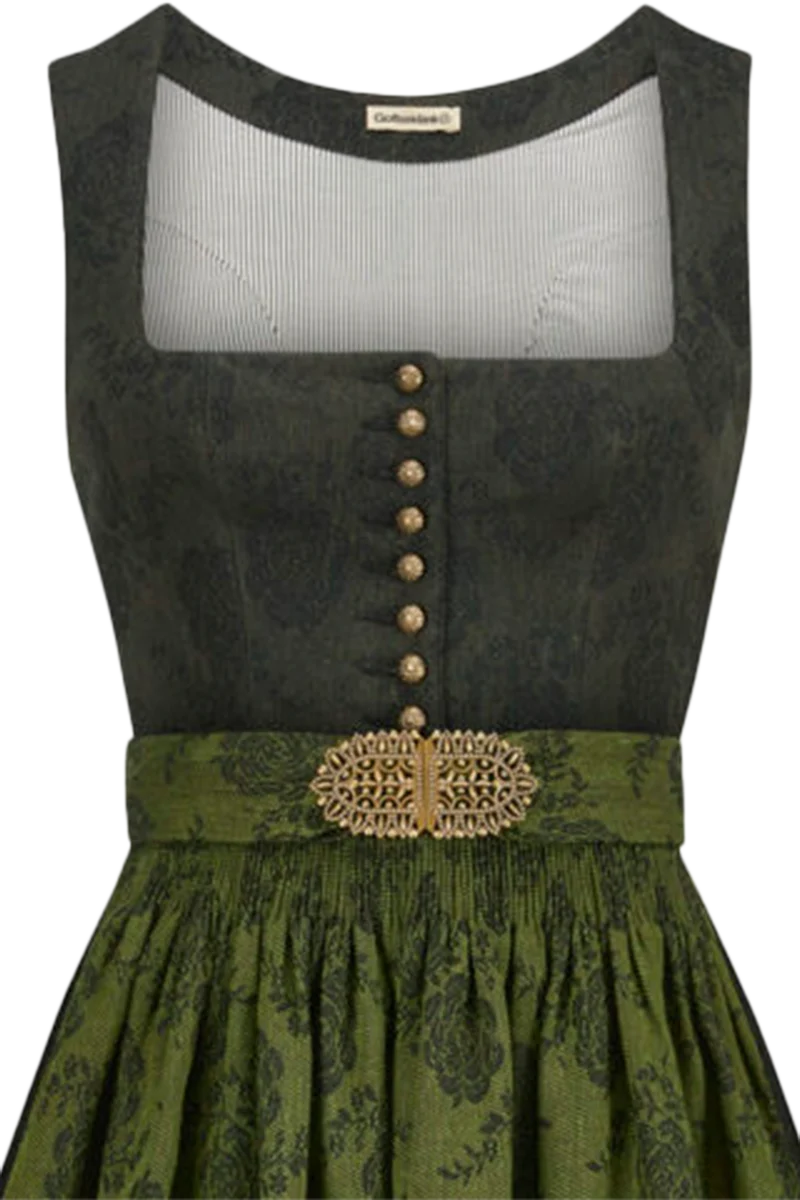 Dirndl lang aus Leinen-Baumwoll-Mischung