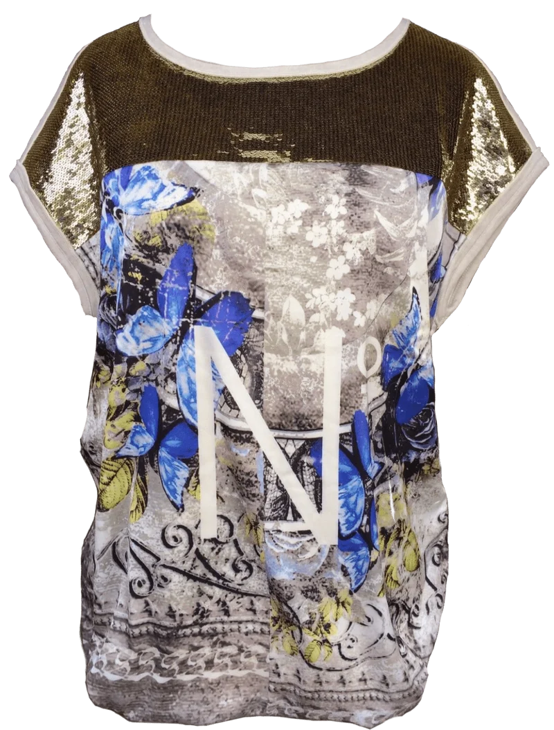 T-Shirt, Sportalm, Amaya, Kurzarm, beige, Pailletten