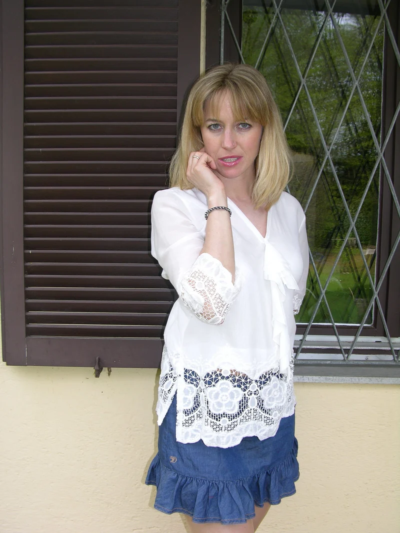Schluppenbluse, Bluse, von&zu Basset, ecru, langarm