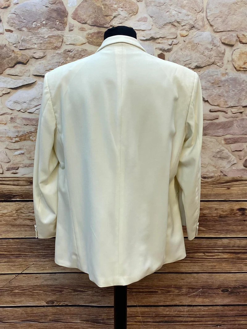 Vintage Dinner Jacket Wilvorst Creme Schurwolle Smoking Sakko Hochzeit Gr. 31