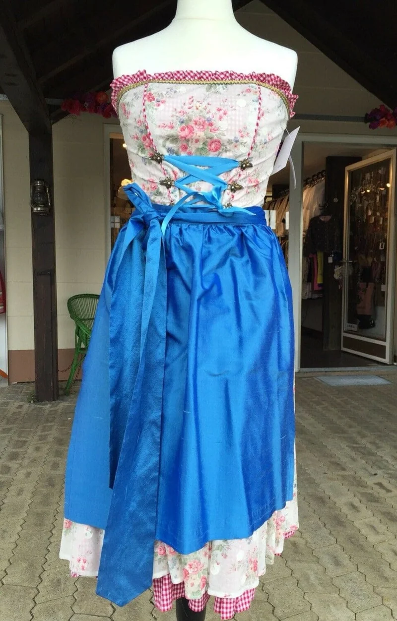 Dirndl Kleid, Bandeau, Ellersdorfer, hell, blau, Midi