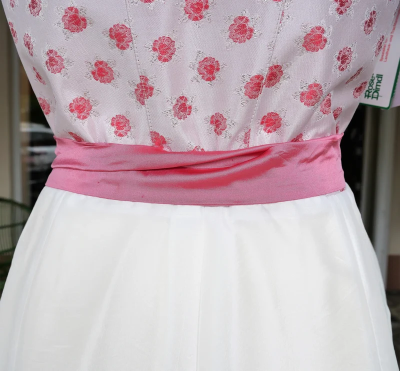 Dirndl Rose, Brautdirndl, weiß, rosa, pink Midi 60 cm