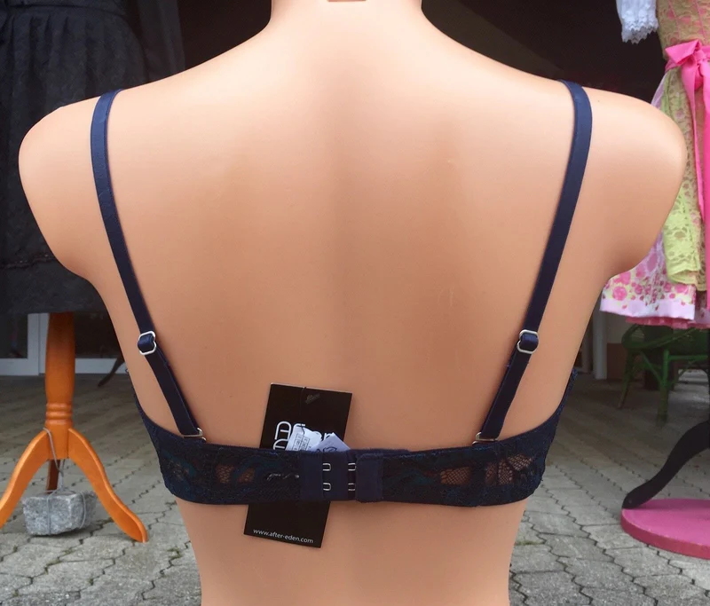 Bandeau Schalen BH, After Eden, Spitze, petrol, dunkelblau
