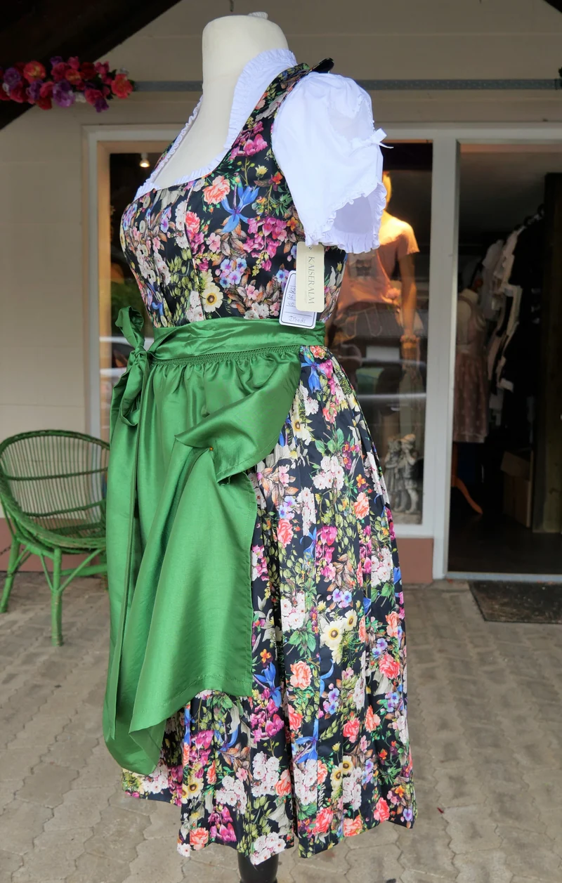 Dirndl Kaiseralm, Sommer, floral, bunt, Midi 65 cm