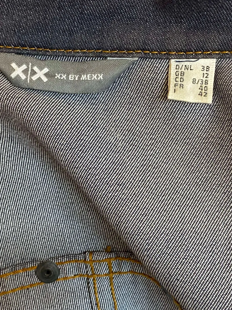 Vintage Jeansjacke Damen Gr. 38 – Dunkelblau mit Nieten Details