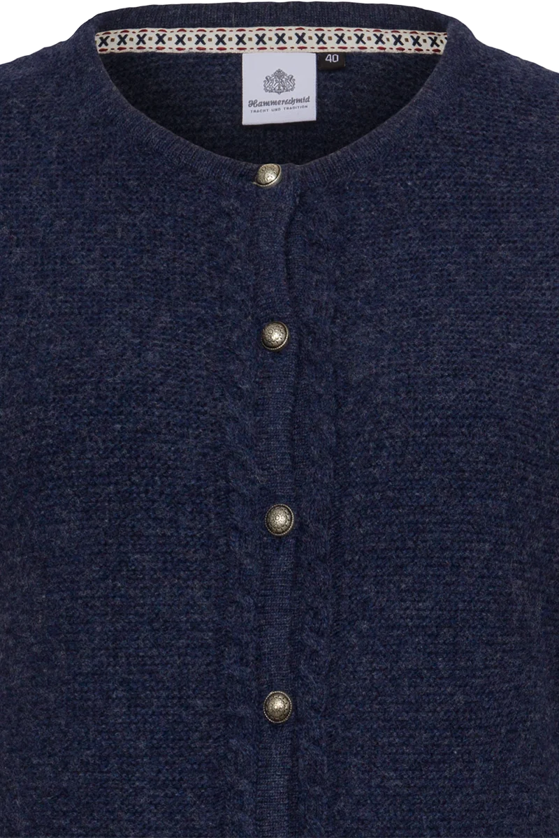 Damen Trachten Strickjacke mit Wolle - dunkelblau