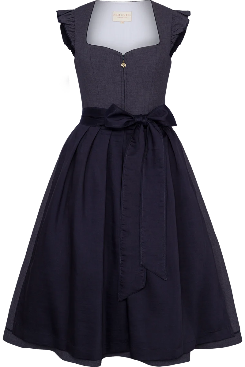Einfarbiges Dirndl mittellang mit Flügelärmel
