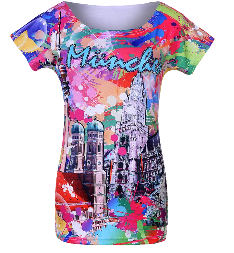 Trachtenshirt, München, bunt, Shirt, Stadt