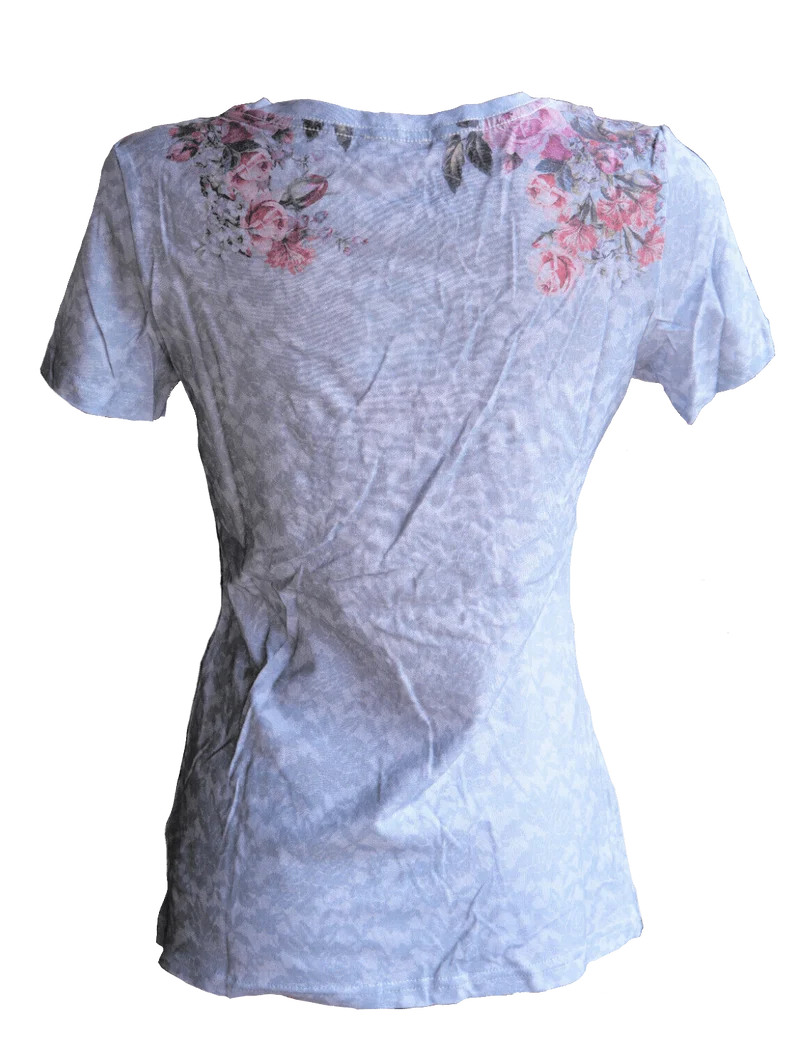Trachtenshirt, Krüger Madl, grau, silber Wild Roses